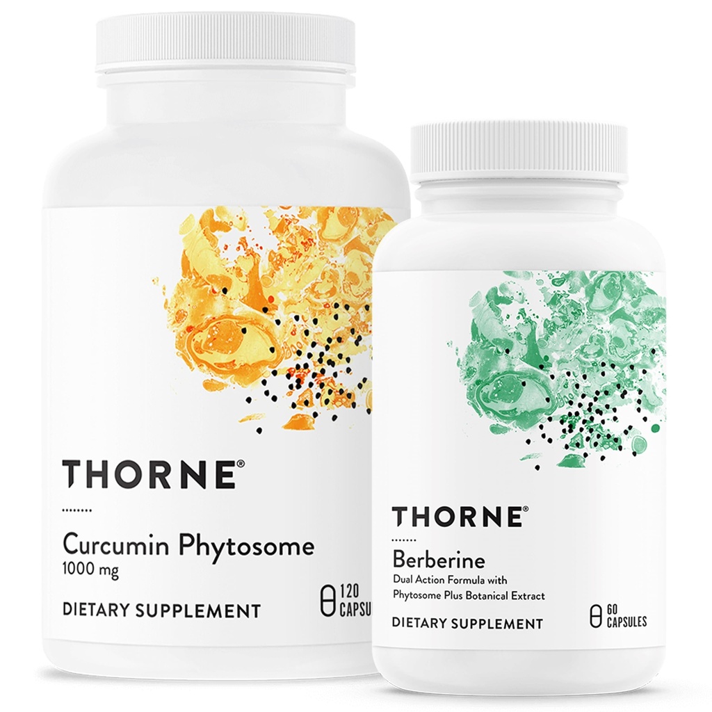THORNE - Ensemble de bien-être général - Curcumin Phytosome & Berberine - 30 à 60 portions