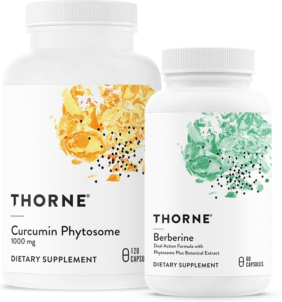 THORNE - Ensemble de bien-être général - Curcumin Phytosome & Berberine - 30 à 60 portions