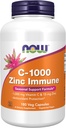 MAINTENANT Compléments alimentaires, C-1000 & Zinc Immune, Formule de soutien saisonnier*, Protection antioxydante*, 180 capsules de légumes