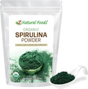 Z Aliments naturels Poudre de spiruline biologique - 100% de spiruline pure, d'algues bleues-vertes nutritives avec acides aminés, 15x Beta-Carotène - Mélanger dans des smoothies, yogourt, Recettes, 1 lb