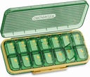 14 Cellules 2 fois par jour Organisateur hebdomadaire de pilules - OFIDUS étanche AM/PM boîte quotidienne de pilules mignon, cellule séparée amovible 14 jours cas de pilule adapté pour les femmes hommes Voyage bijoux et tous les jours (vert)