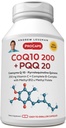 ANDREW LESSMAN Coenzyme Q-10 200 Plus PQQ 20mg - 240 Capsules - maintient les niveaux de CoQ10, l'énergie cellulaire optimale, soutient la production d'énergie, le cœur, le cerveau, le foie, le rein, le pancréas. Aucun additif