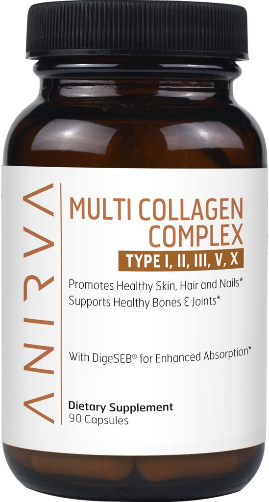 Complexe multicollagène - Type I, II, III, V, X - Supplément collagène pour les articulations saines, les cheveux, la peau et les ongles