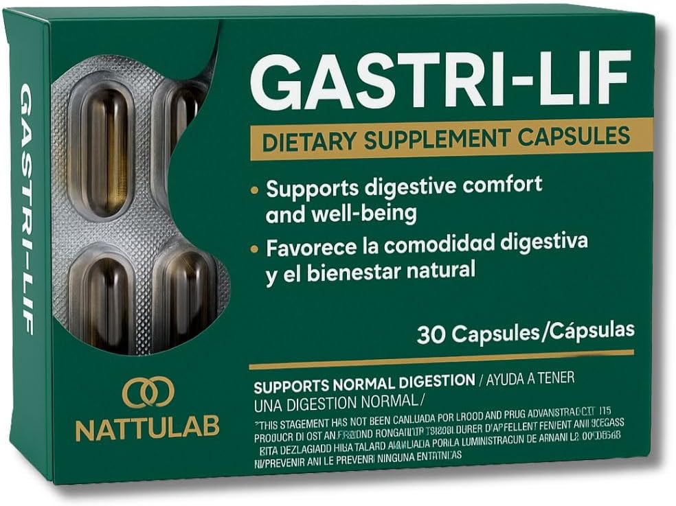 GASTRI-LIF – 30 Capsules – Complément alimentaire à base de plantes – Cuachalalate, Cancerina, Camomille, Lemongrass & More – Mélange traditionnel à base de plantes pour le soutien digestif – naturel, non-OGM