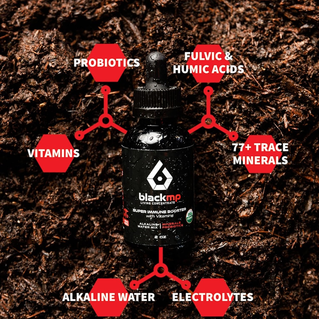 Super Immune Booster Drops with Vitamins- Pharmaceutical Grade Fulvic & Humic Acids & USDA Certified Organic Probiotics. Restores Gut Health, Strengthens Immune System & Bodily Functions. - 2oz