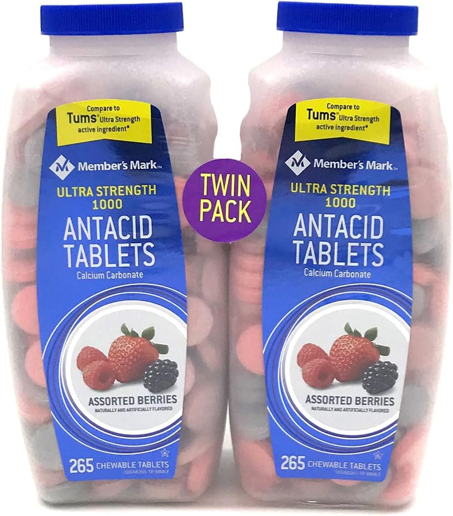Membres Mark Ultra-Strength Antiacide, Assortiment Berry, 265 Nombre (2 Pack)