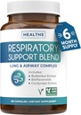 Supplément santé pulmonaire respiratoire - Le supplément de soutien pulmonaire revigorant aide à soutenir l'élimination du mucus de Clear Airways et la désintoxication saisonnière ou annuelle - Formule non-OGM à base de plantes végétaliennes (6 mois d'approvisionnement)