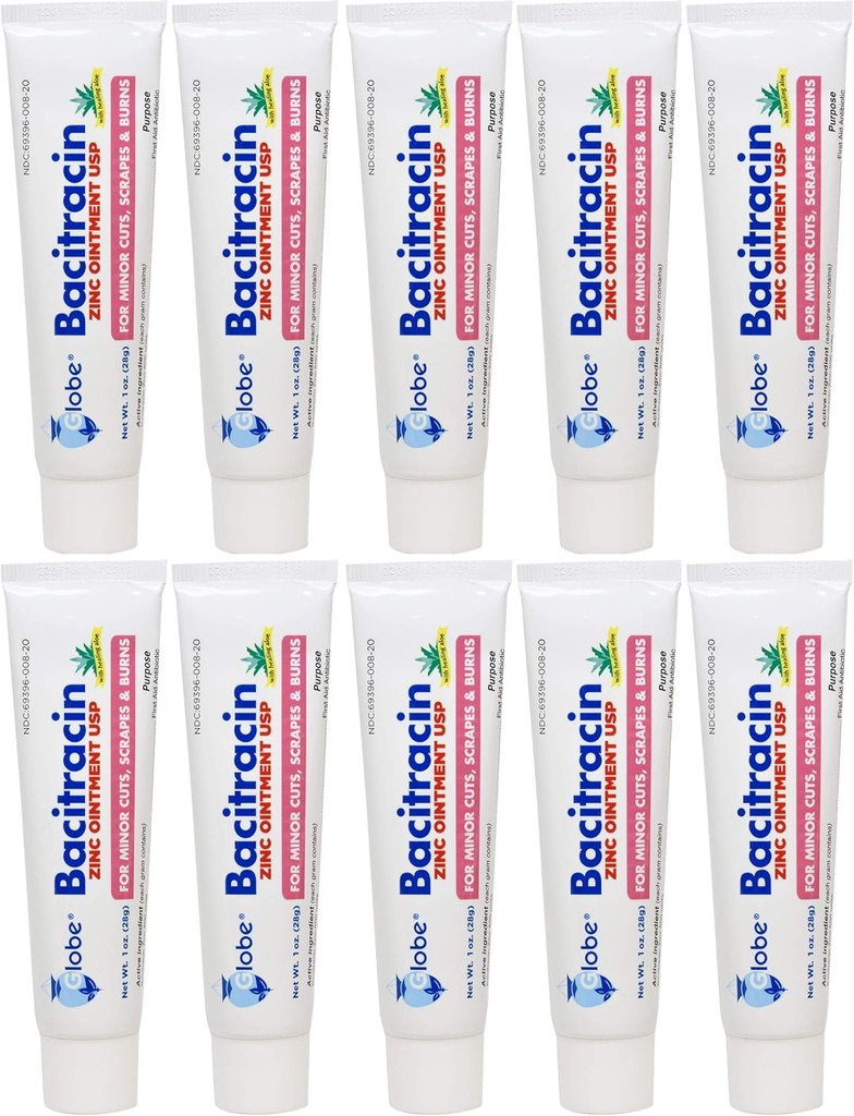 Globe Bacitracine Zinc Onguent 1 oz. Onguent antibiotique.