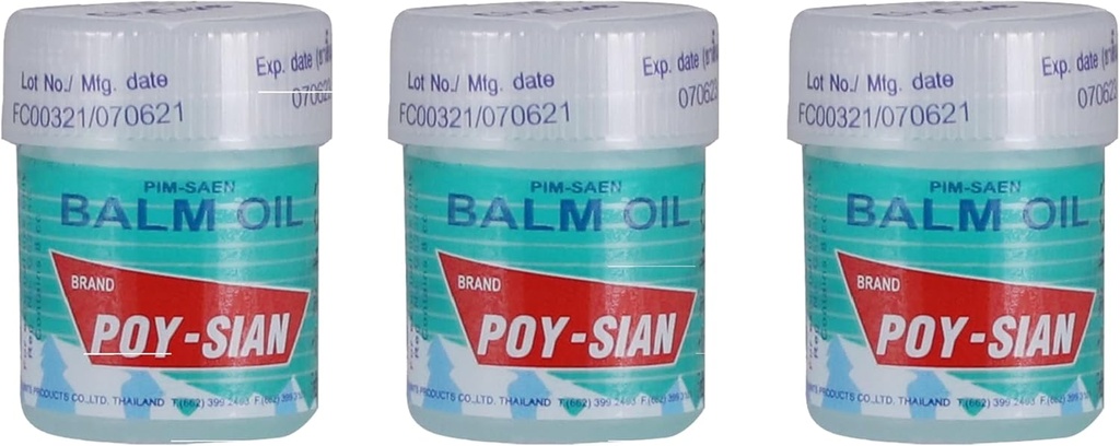 POY-SIAN Thai Pim-Saen Coton Inhalateur nasal 8 ml (paquet de 3)