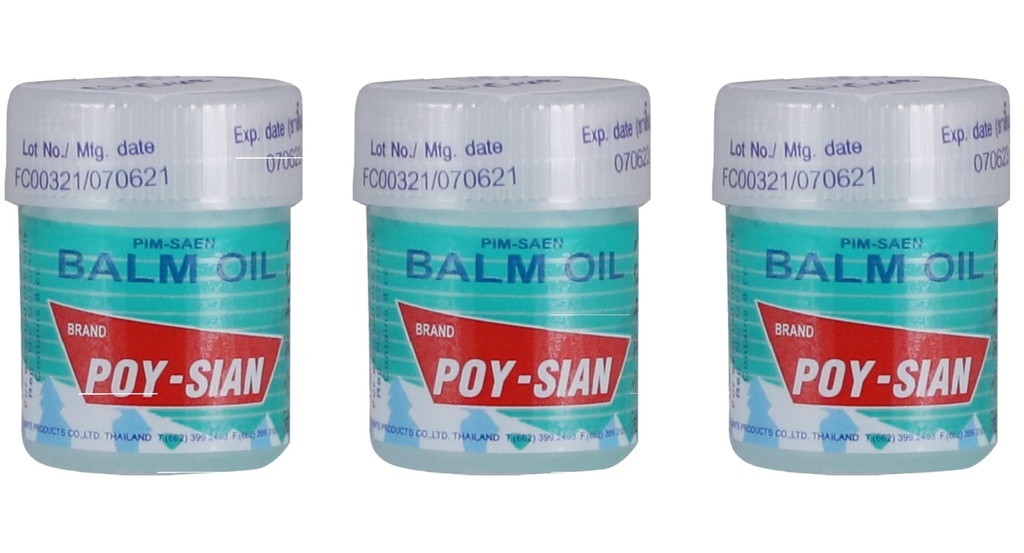 POY-SIAN Thai Pim-Saen Coton Inhalateur nasal 8 ml (paquet de 3)