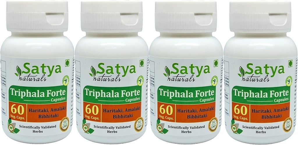 Triphala Forte Capsules 500 mg. 60 Vég. Capsules Amalaki, Haritaki, Bibhitaki Extrait Capsules pour hommes et femmes.