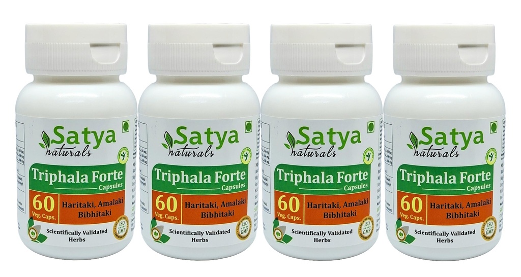 Triphala Forte Capsules 500 mg. 60 Vég. Capsules Amalaki, Haritaki, Bibhitaki Extrait Capsules pour hommes et femmes.
