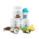 Oui, vous pouvez! Detox Plus Kit, Nettoyez quotidiennement le repas pur en fibre de remplacement, le mélange de boisson, Shake Booster et supplément, kit de nettoyage corporel pour les femmes, nettoyage quotidien du système - café, Aloe Vera Hibiscus