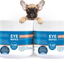 Wipes pour les yeux de chat de chien - 240ct Pad humide doux Tear Stain Wipes pour chiens Chats Chevaux - formule d'irrigation des yeux non-stinging, supprimer les mucus séchés, décharge et les écharpes