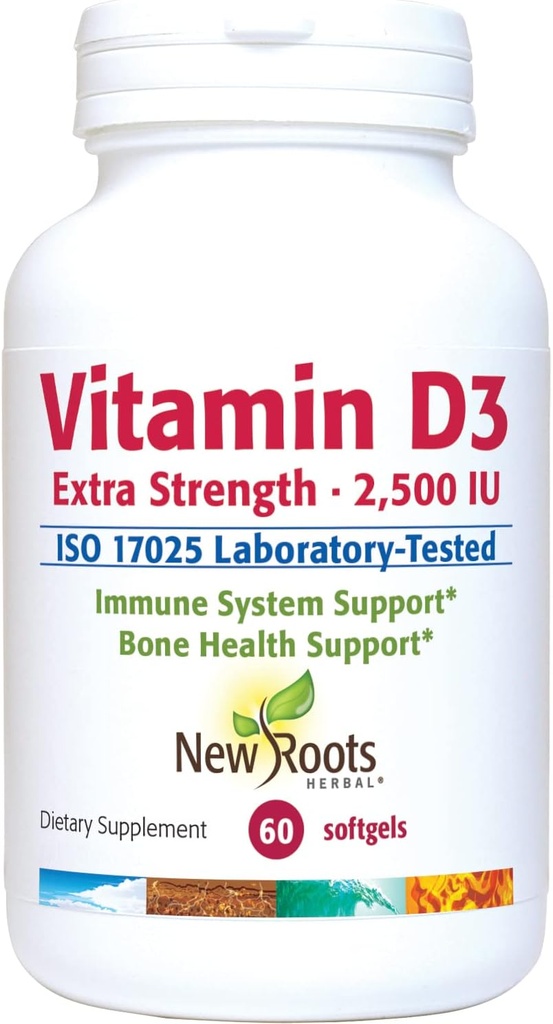 NOUVELLES ROOTS HERBAL Vitamine D3 2 500 UI (62,5 mcg)