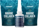 CORREXIKO 2X Poudre de collagène marin (15oz) et 1x Capsules marines