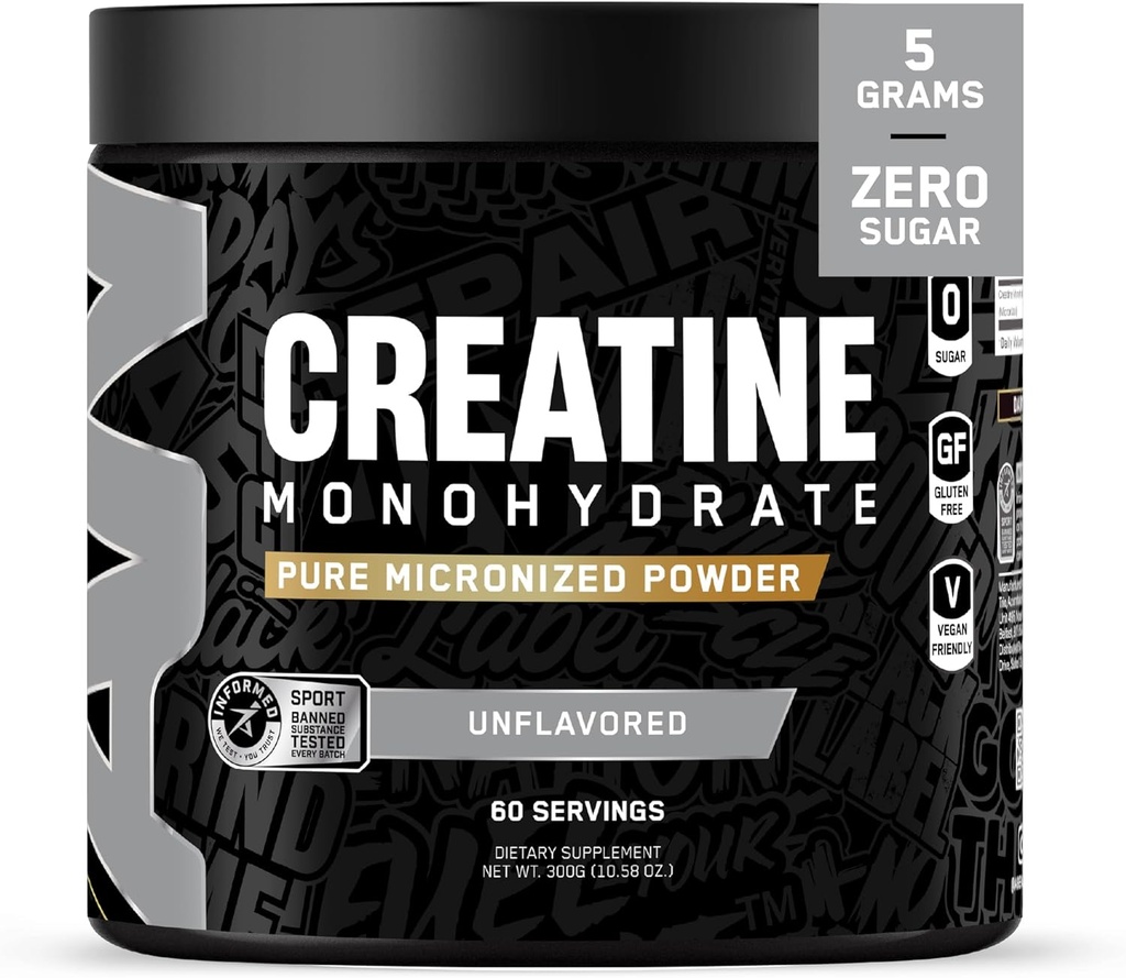 All Black Everything Creatine Monhydrate de 60 portions Unflavored (en anglais seulement) Micronised Amino Acid Powder (en anglais seulement) Énergie cellulaire (en anglais seulement) Fonction cognitive (en anglais seulement)