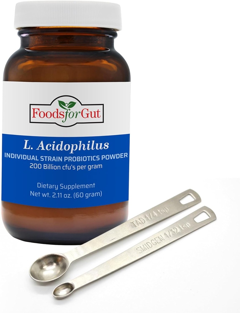 Aliments pour Gut Lactobacillus Acidophilus Poudre probiotique 200 Million de cfu fabriqués aux États-Unis Pas d'additifs Direct du fabricant Pas de stockage tiers