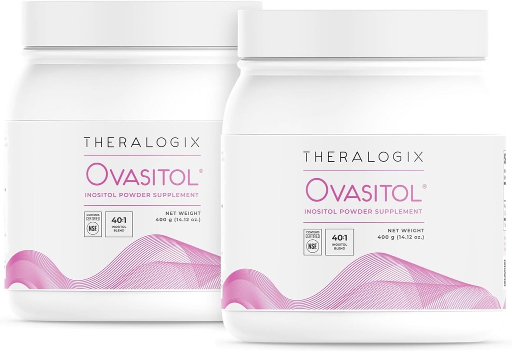 Theralogix Ovasitol Poudre d'inositol - 180 jours d'approvisionnement - Myo-Inositol & D-Chiro Inositol pour l'équilibre hormonal et le soutien de la fonction ovarienne* - Certifié NSF, (360 portions), 28.24 Ounce (paquet de 2)