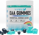 EAA Gummies 120 Gummies (framboise bleue), acides aminés essentiels - tous les 9 aminos essentiels (EAA) et tous les aminos à chaîne ramifiée (BCAA), non OGM, sans gluten, respectueux des végétaux
