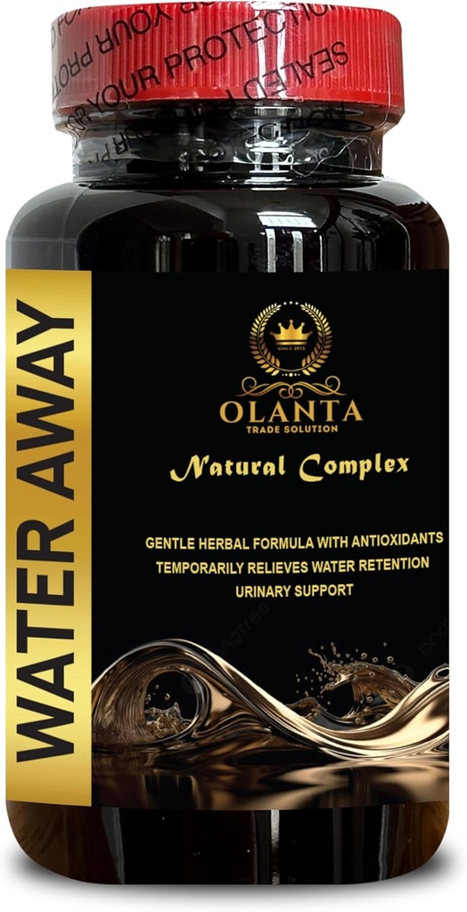 Water Away Complex - Water Retention Pills, Natural Diuretic Water Pills, Natural Water Supplement, Celery Seed, Tart Cherry, Green Coffee Beans, Milk Thistle - 1 Bottle