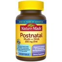 Nature faite Multivitamine postnatale + DHA 200 mg, Vitamines postnatales pour les mamans et les bébés allaitants, Vitamines et nutriments inclure le fer, Vitamine D3, Calcium, Iodine et plus, 60 Softgels