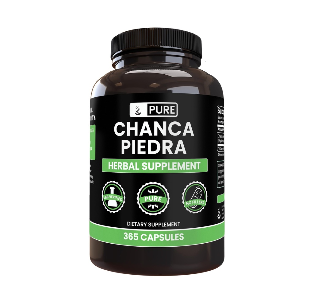 Ingrédients originaux purs Chanca Piedra (365 Capsules) Pas de Magnésium ou de Rice Fillers, Toujours Pure, Verified Lab