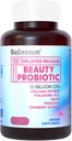 BioEmblem Probiotiques beauté pour les femmes, 35 milliards CFU 14 souches avec biotine, collagène, prébiotiques pour la santé digestive, peau et ongles capillaires, supplément probiotique vaginal, plateau stable, 30 capsules