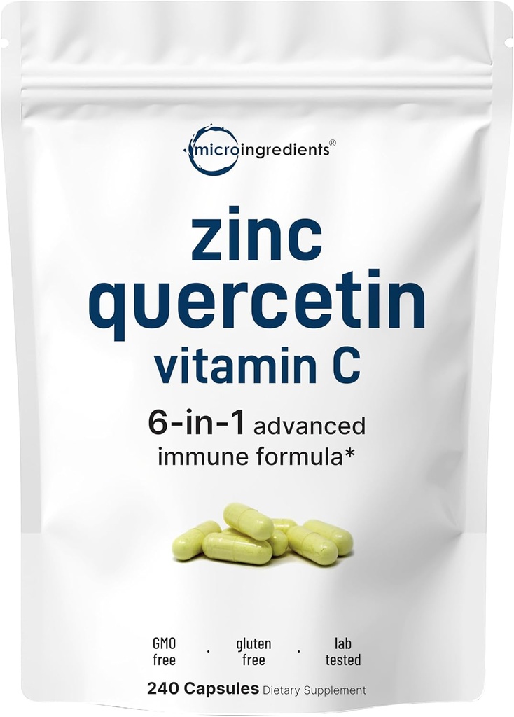 Micro-ingrédients Zinc Quercetin avec vitamine C, 240 capsules