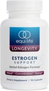 Equilife Estrogen Support, supplément pour femmes à base de plantes avec Cohosh noir, trèfle rouge et Gotu Kola pour le bien-être global, formule végétale pour le soutien quotidien, sans gluten, sans OGM, 90 capsules
