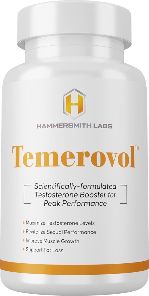 Temerovol - Supplément Homme - Améliore l'énergie, la force et la libido - Lean Muscle Builder, 60 capsules - 1 bouteille