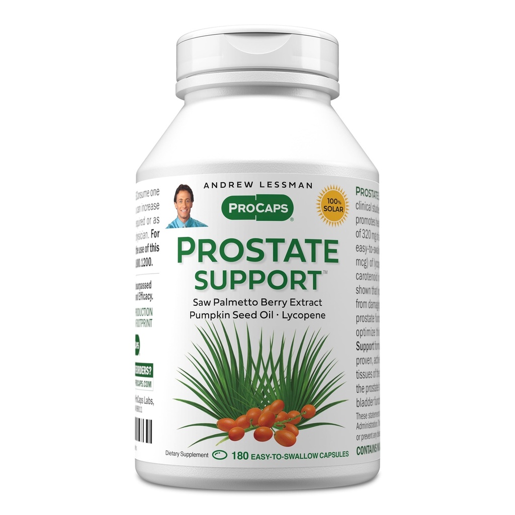 ANDREW LESSMAN Supplément de soutien à la prostate pour la santé des hommes, 180 Softgels, Pas d'additifs - Saw Palmetto pour les hommes, Huile de graines de citrouille, Lycopène, Omega-3 pour la santé de la prostate, Urinaire, Fonction Bladder