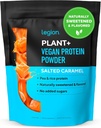 LÉGION Plant+ Poudre de protéines végétales, riz et pois, mélange de protéines à base végétale. Sans gluten, sans OGM, naturellement sucré et aromatisé, 20 portions, 2 lbs (caramel salé)