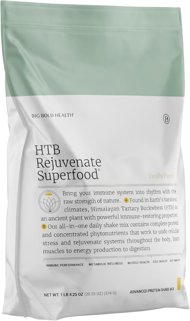 BIG BOLD HEALTH HTB Rejuvenate Superfood Protéine à base végétale Poudre de sarrasin tartaire himalayen avec des polyphénols et 17g Protéines.