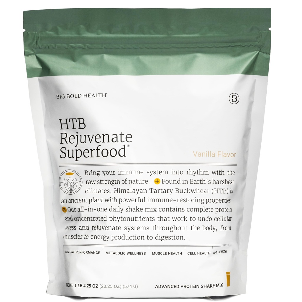 BIG BOLD HEALTH HTB Rejuvenate Superfood Protéine à base végétale Poudre de sarrasin tartaire himalayen avec des polyphénols et 17g Protéines.