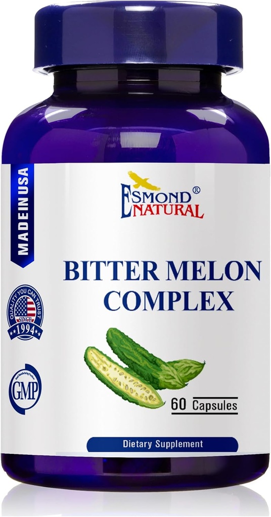 Complexe Bitter Melon (supprime les niveaux métaboliques équilibrés), GMP, produit naturel certifié Assn, fabriqué aux États-Unis - 528mg, 60 Capsules