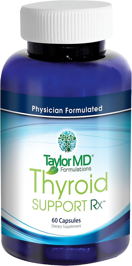 Supplément thyroïdien Rx – Mélange naturel d'iode, de Tyrosine, de Schisandra, de Coleus Forskohli, d'Ashwagandha et plus – Meilleur mélange de métabolisme thyroïdien - Physicien formulé et testé cliniquement – garanti par Taylor MD Formules.