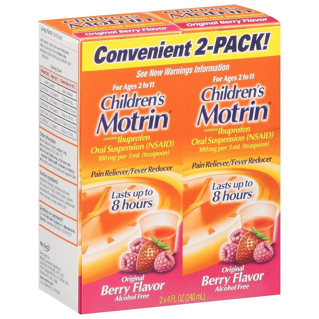 Motrin Berry enfant Liq Taille 4 Fluid Ounce, boîte de 6