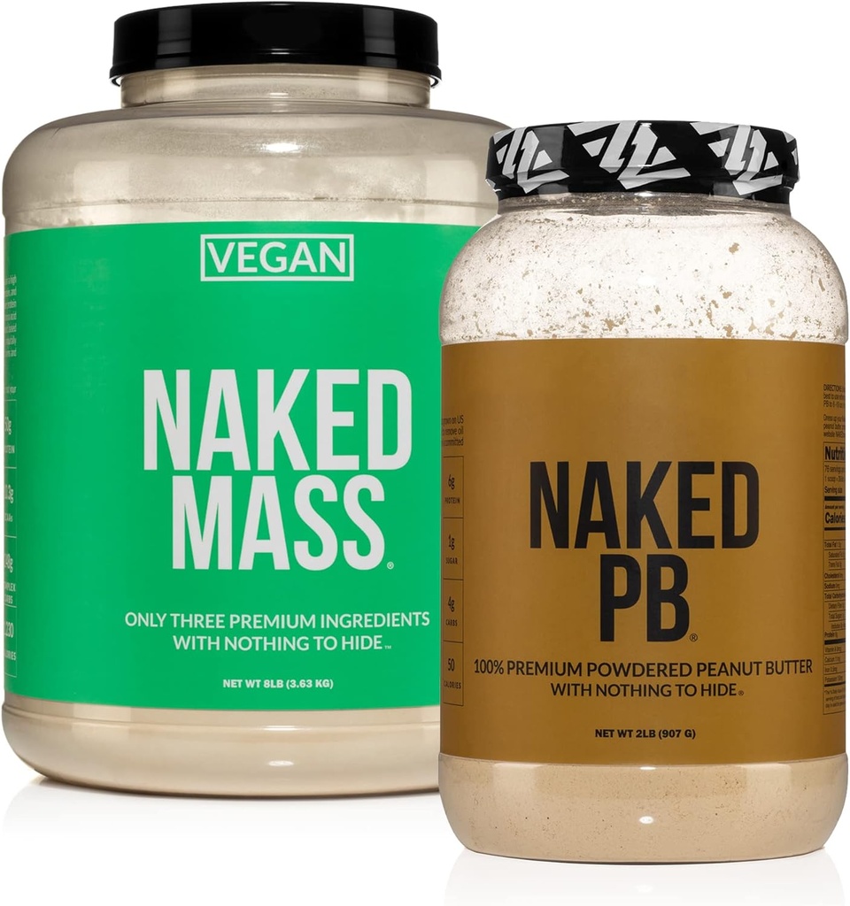 NAKED Soy-Free Protein Bundle: 8LB Vegan Mass and 2LB PB