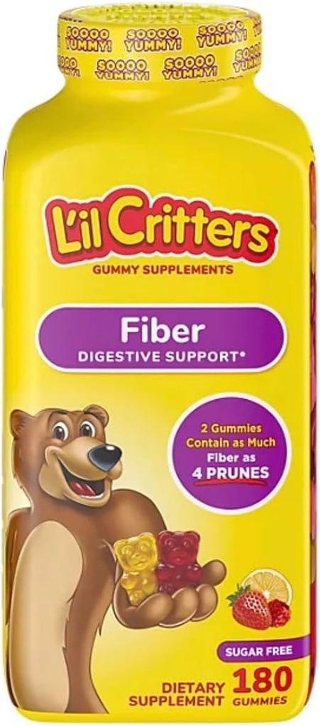 Gommies de fibres de L'il Critters, sans sucre, 180 comte