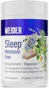Weider Melatonine Supplément gratuit d'aide au sommeil avec KSM-66 Ashwagandha, Magnésium, Lavande, Lemon Baume, Camomille, Valérien et Extraits de fleurs de passion, Hormone et drogue- Sans, Non-Habit Forming, 120ct