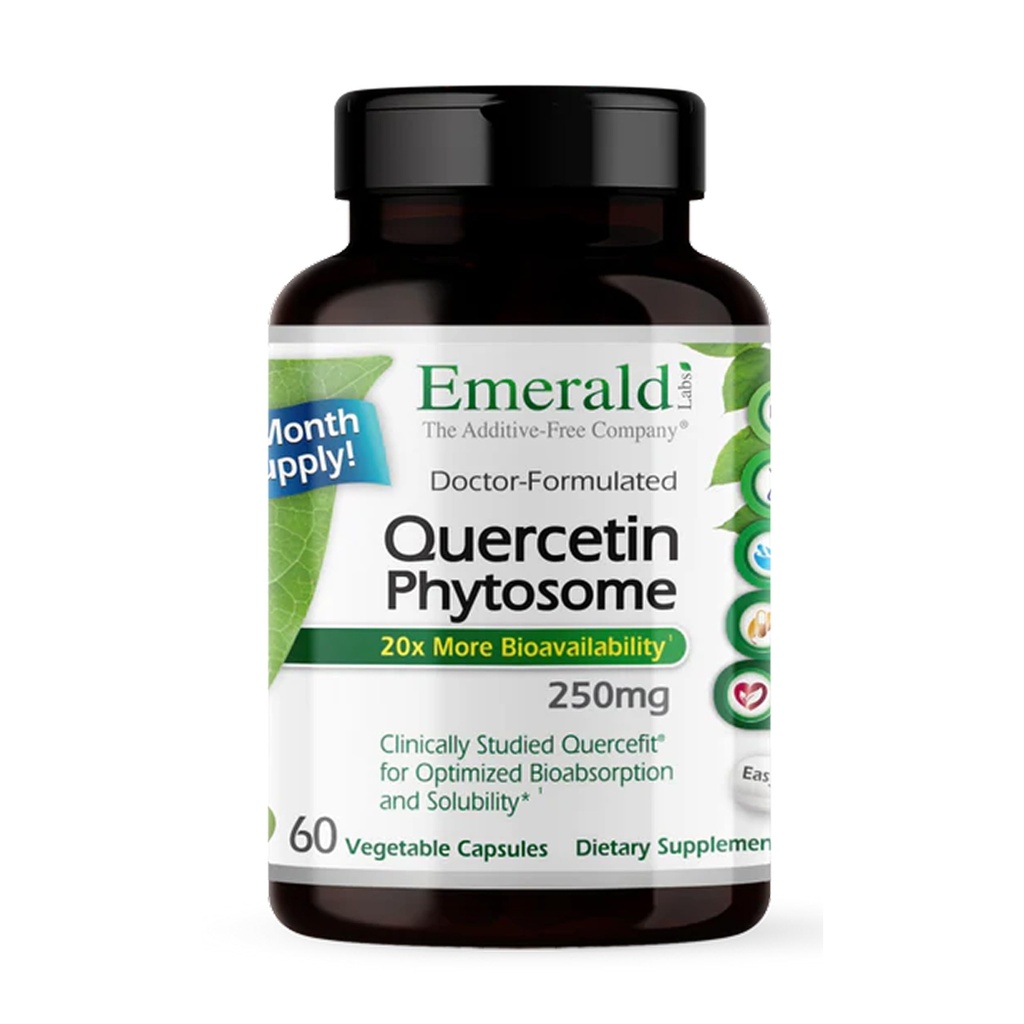 EMERALD LABS Quercetin Phytosome - Complexe Quercetin pour le soutien immunitaire - Vegan & sans gluten - 60 capsules végétales