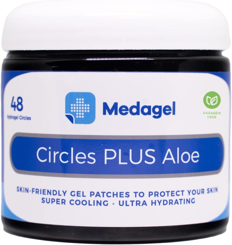 Circles Plus Aloe, Paraben Free Hydrogel Pads, Blister Prevention, Refroidissement instantané et soulagement apaisant pour les douleurs d'allaitement, Bug Bites, Blisters, Brûlures mineures et Chafing, 48 Pads circulaires