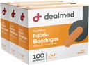 Bandes adhésives souples en tissu stérile – 1x3 pouce – 100/Box - 3 boîtes - Pack de bande de premiers soins respirant - Patch souple pour trousses médicales, d'urgence et clinique