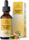 HERBAMAMA Curcumine curcuma et supplément de gingembre - Mélange d'immuno-végétalien avec racine de gingembre liquide, extrait de curcuma et de poivre noir - gouttes sans OGM, sans alcool et sans sucre