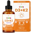 NutraChamps Enfants Vitamine D 3 K2 gouttes, Vitamine D3 & K2 MK-7, Vitamine D liquide pour enfants 1000 UI, Bons santé, Cœur et système immunitaire, Supplément sans sucre pour les enfants, 300 portions