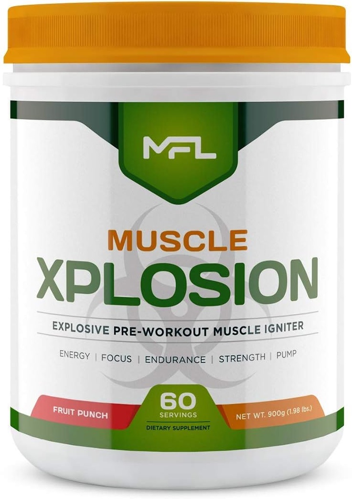 MFL Muscle Xplosion (pré-entraînement) 0 Sucre sucré avec Stevia (tout naturel) 60 portions (fruit punch)