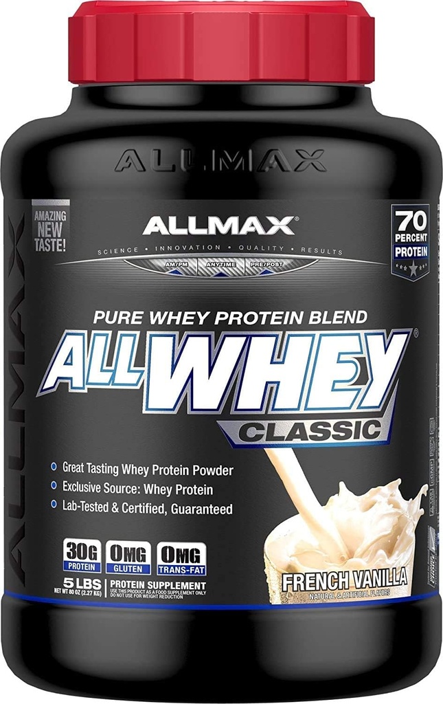 ALLMAX Nutrition AllWhey Classic Whey Protein, Vanille, 5 lbs