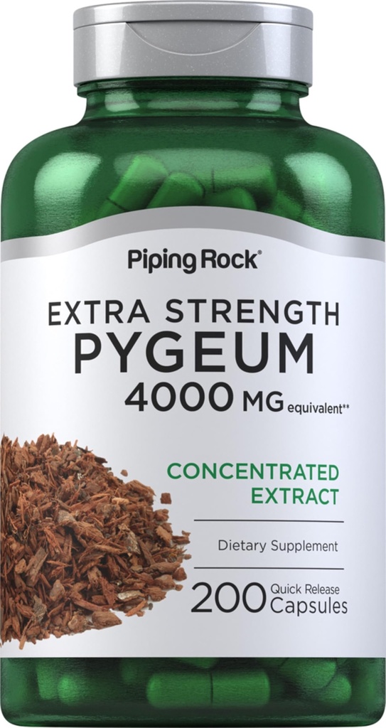 Piping Rock Pygeum Supplément 4000 mg de 200 capsules pour hommes et femmes