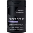 La recherche sportive Black Elderberry avec Zinc, Vitamine C et Vitamine D, Supplément de soutien immunitaire pour adultes, 60 Capsules